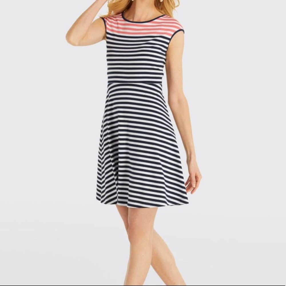 NWT Draper James striped ponte knit dress, L